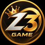 Gold and black circular Z3 gaming logo with a crown on top, featuring metallic silver and gold styling on a dark background.